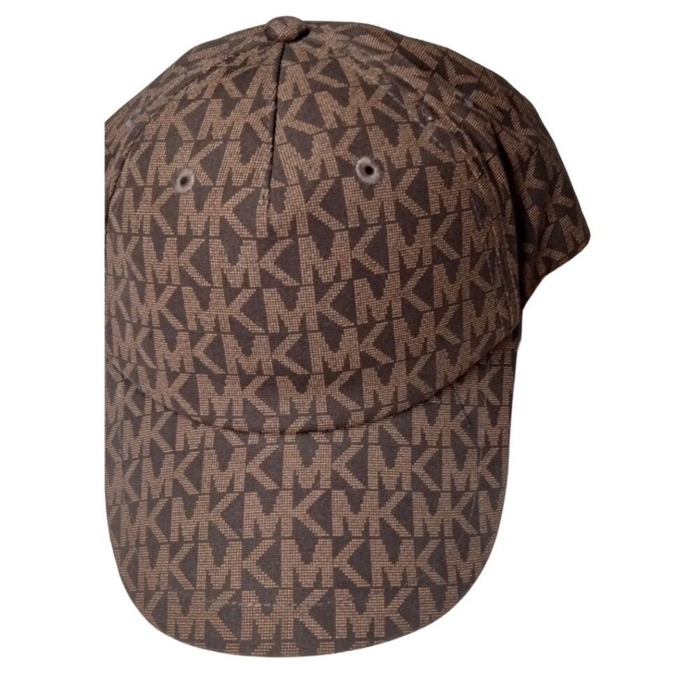 MICHAEL KORS Monogram MK Logo Baseball Cap Hat  Brown Tan NWT